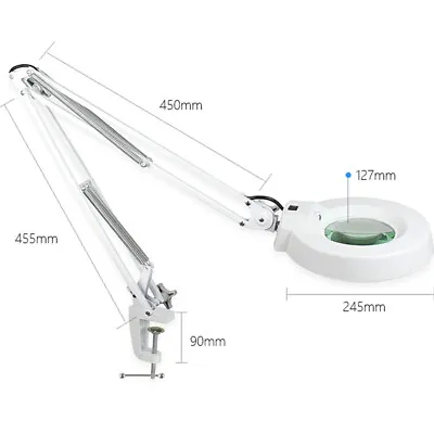 $52.91 • Buy Desk Magnifying Lamp With Clamp Craft Glass Loupe Lab Work Light Magnifier Salon