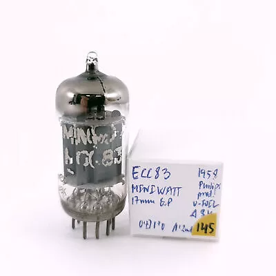 1 X Ecc83 Miniwatt Tube. 1958 Prod. 17mm Plates. U-foil Getter. Used. 145.ch166 • $134.54