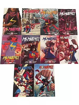 Ms. Marvel TPB Lot Vol 1-10 COMPLETE Set (2016) 1 2 3 4 5 6 7 8 9 10 • $50