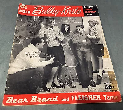 Big Bold Bulky - Knits 1960 Vintage Knitting Patterns Sweaters Cardigans • $6