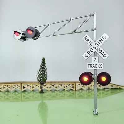 1 X O Scale Model Cantilever Grade Crossing Signal With Gate Arm Barrier #C48 • $19.99