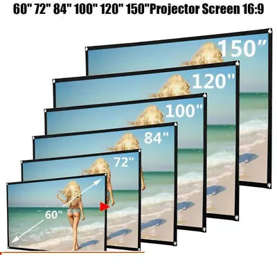 Portable Foldable Projector Screen 16:9 HD Outdoor Home Cinema Theater 3D Movie • $10.99