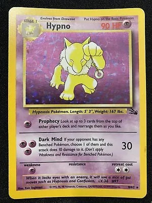 $12 • Buy Hypno 8/62 Fossil Set Holo Rare Vintage WotC Pokemon Card LP
