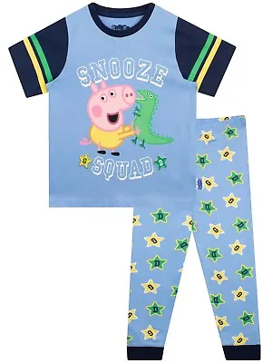 £14.99 • Buy George Pig & Dino Pyjamas Kids Boys 18 24 Months 2 3 4 5 6 7 8 Years PJs Blue