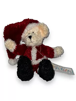 Boyds Collection Mr Santa Teddy Bear Uncle Beans Huggle Fluffs Plush Toy 9” NWT • $12.99