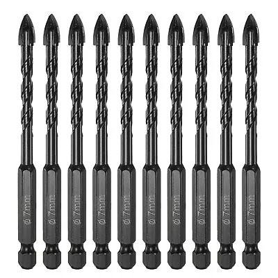 10pcs Masonry Drill Bit 7mm Concrete Drill Bit Hex Shank • $20.09