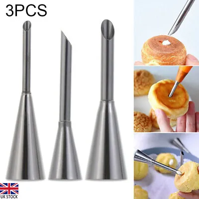 3Pcs Nozzle Icing Piping Nozzles Cake Decorating Tool Cream Puff Pastry Tips • £6.99