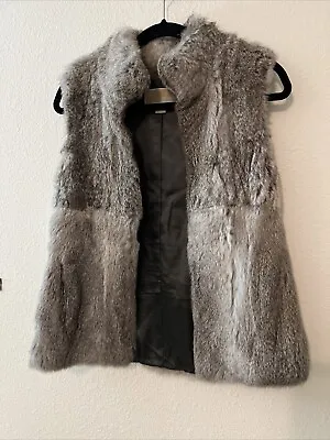 Michael Kors Womens Grey 100% Rabbit Fur Vest Size Small • $75