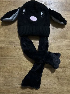 $10.99 • Buy Rabbit Hat Cute Ear Moving Jumping Bunny Plush Cap Women Girls Black Beanie