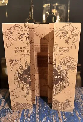 Harry Potter Folding Marauders Map Cardstock Moony Wormtail Padfoot Prongs • $6.99