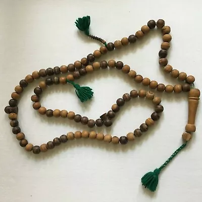 Islamic Prayer BeadsRosary MasbahaMade Of Wood 99 Beads36 In مسبحة ٩٩تركية • $35