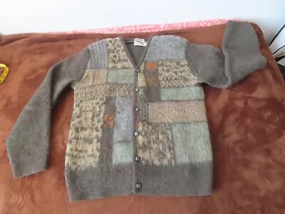 Vintage 60s 70s Mcdonalds  Virgin Wool Kid Mohair Cardigan Sweater Small • $350