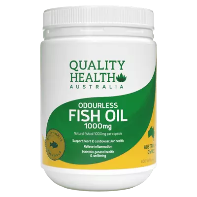 Quality Health Australia Odourless Fish Oil 1000mg 400 Soft Capsules Omega-3 • $28.65