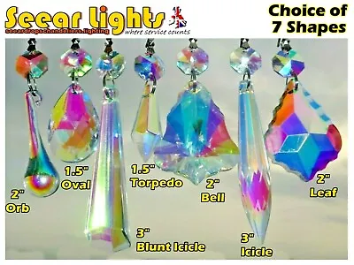 AB Aurora Borealis Lamp Light Parts Crafts Beads Chandelier Cut Glass Crystals • £8.16