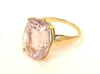 Vintage 10K Solid Yellow Gold Amethyst 9ct Oval Gemstone Ring*Size 6.5 • $450