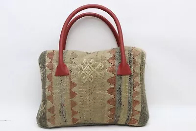 Kilim Bag Shoulder Bag Bohemian Bag 10x14  Fashion Bag Wool Leather Bag E 3 • $41.02