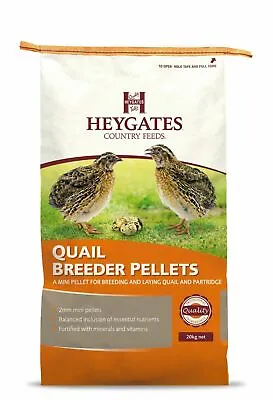 Heygates Quail & Partridge Layers / Breeder Pellets Feed 20kg 2mm Micro Pellet • £21.95