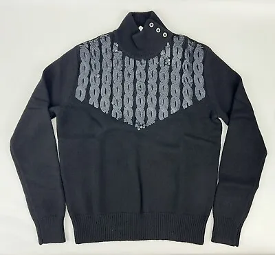 NEW Brooks Brothers Merino Wool Sequin Mock Neck Sweater Sz M Black 632004 Women • $69.90