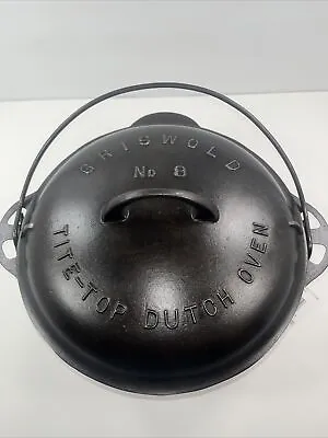 Vintage Griswold No 8 Tite Top Dome Dutch Oven Cast Iron W/cast Trivet Beauty ! • $429.99