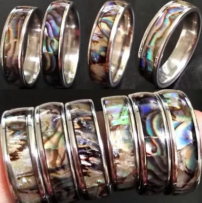 Wholesale 36pcs 6mm Shellfish Shell Men Women Stainless Steel Unique Rings  • $27.49