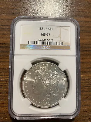 1881-S Morgan Silver Dollar NGC $1 MINT STATE 67 MS 67 RARE HIGH GRADE • $875