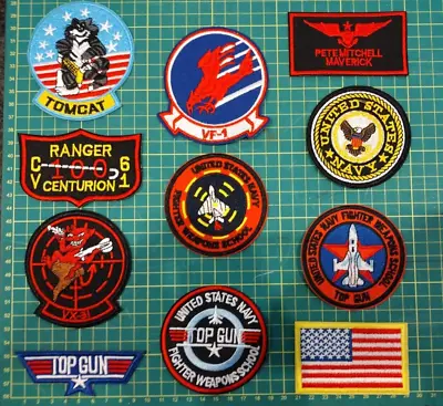 £26 • Buy Top Gun Maverick Patch Set Pete Mitchell US Pilot Iron/Sew On Flight Suit Badges