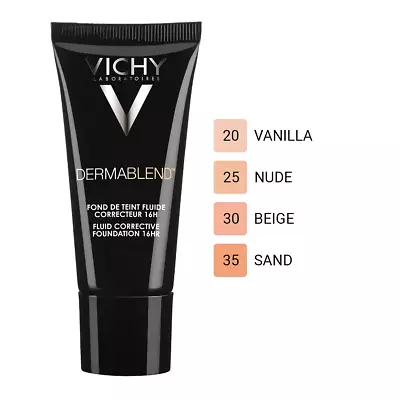 Vichy Dermablend FLUID Foundation SPF35 30ml    *Choose* 202530 35 • $29.90