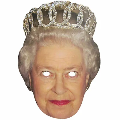 2x Queen Elizabeth Full Face Cardboard Mask King Charles Coronation Fancy Dress • £5.95