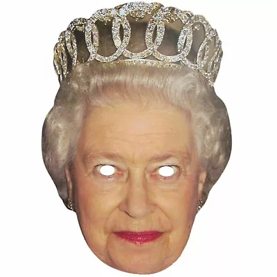 Queen Elizabeth Face Cardboard Mask King Charles D Day Anniversary Fancy Dress • £3.95