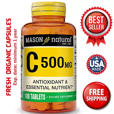 MASON NATURAL Vitamin C 500 Mg - Supports Healthy Immune System Antioxidant • $6.99