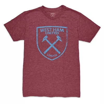 WEST HAM UNITED Mono Logo Premium Triblend Slub Claret T-Shirt - 1863FC • $29.99