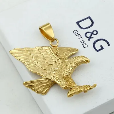 DG Men's Stainless SteelEAGLE 53mm PendantGold Plated + Box • $15.99