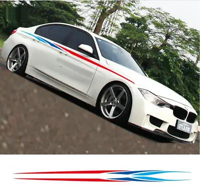 2pcs M Power Performance Car Sticker For BMW E38 E46 E60 F35 Waist Line Stripes • $42.29