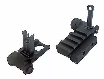 NEW DLP Tactical Minimus Metal Folding Front & Rear BUIS Iron Sight Set Sights • $64.95