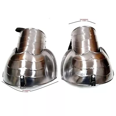 Medieval Armor Shoulder Steel Larp Pauldrons Knight Pauldron Pair Gorget Guard • $86