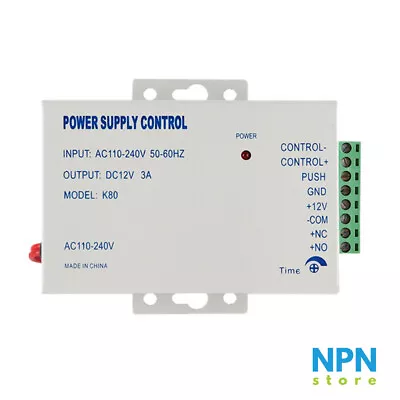 Access Control Power Supply Controller 90V-260VAC - 12VDC 3A NC/NO Contacts • £19.99