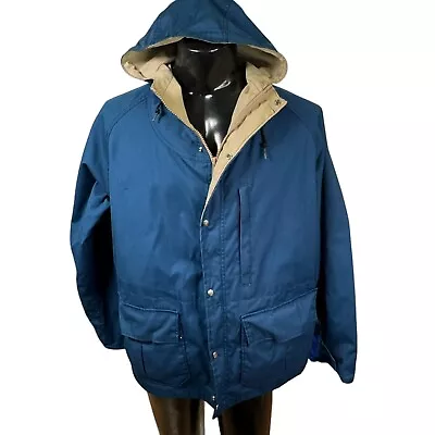 Vintage 80s 90s EMS Eastern Mountain Sports Parka Jacket Medium Blue Men’s • $22