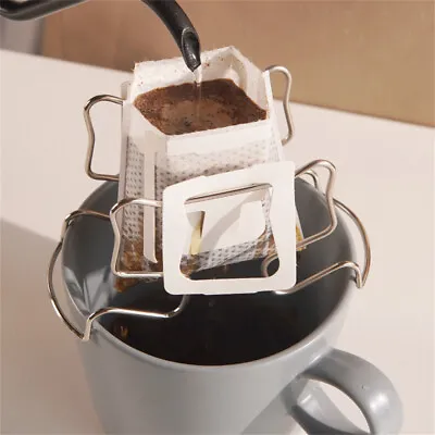 Filter Holder Portable Reusable Tea Coffee Ear Drip Filter Paper Bag Shelf Tools • £3.47