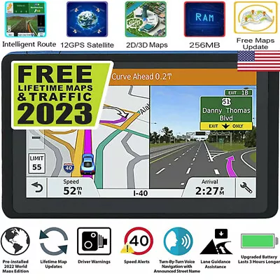 7  Semi Truck Commercial Driver Big Rig Navigation System Trucker Spoken GPS NEW • $49.89