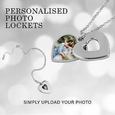 Photo Locket - Heart Necklace - Memorial Keepsake - Valentines - Birthdays • £14.99
