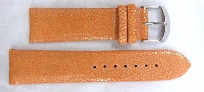 Millage Genuine Stingray Leather Orange Watch Strap 22mm/Monterey Collection  • $180