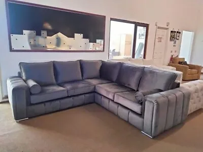 2c2 | Milano Corner Sofa | Grey Plush | Free Delivery!  • £999.99