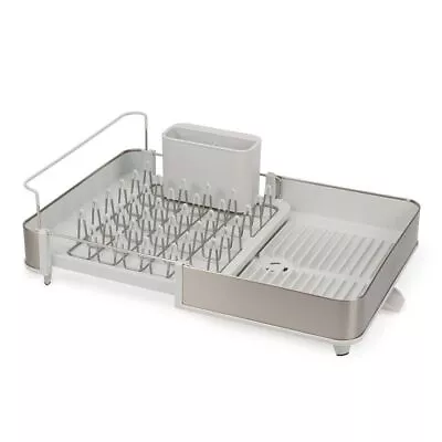 Joseph Joseph Extend Steel Expandable Dish Drainer With Draining - Light Stone • $133.50