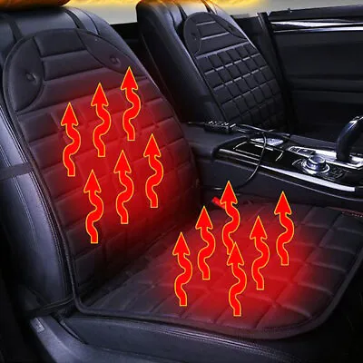 $123.20 • Buy 2× Car Seat Chair Cushion Pad Cover Heating Warm Heated Cold Winter Accessories