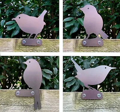 Wren Finch Robin Sparrow Bird Steel Garden Fence Topper Ornament • £5