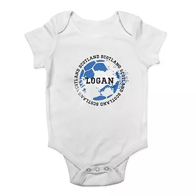 Personalised Scotland Football Sports Baby Grow Vest Bodysuit Boys Girls Gift • £5.99