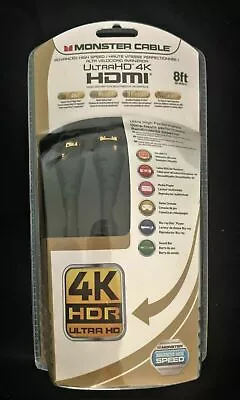 Monster 8ft HDMI Cable 4k Ultra HD – 60/120 Hz Refresh Speed – 11.2Gbps High Def • $15