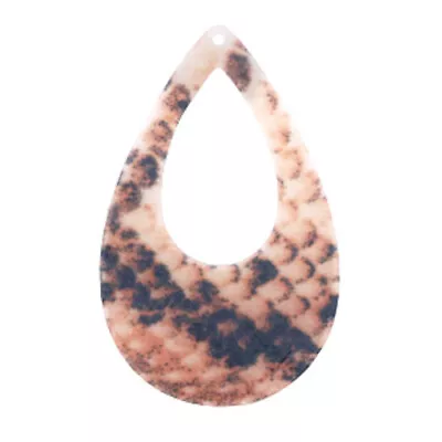 Large Resin Drop Pendant - Rust Brown Snake - Pack Of 2 • £1