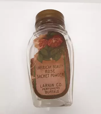  Antique Larkin Co American Beauty Rose Sachet Powder Bottle Buffalo NY • $22.99