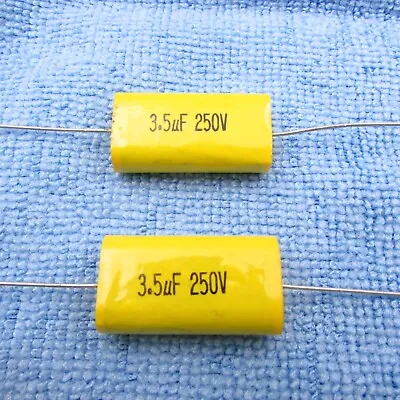 Qty (2) 3.5uF 250V Electrolytic Polyester Film Speaker Crossover Axial Capacitor • $6.95